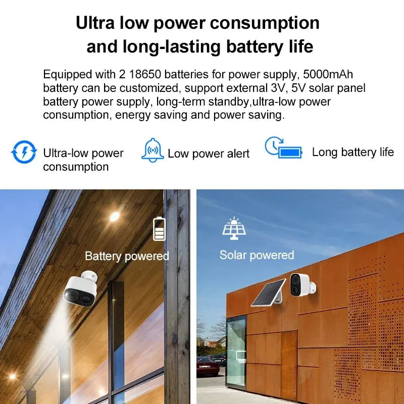 Caméra solaire extérieure 5 MP — détection humaine Vigilo