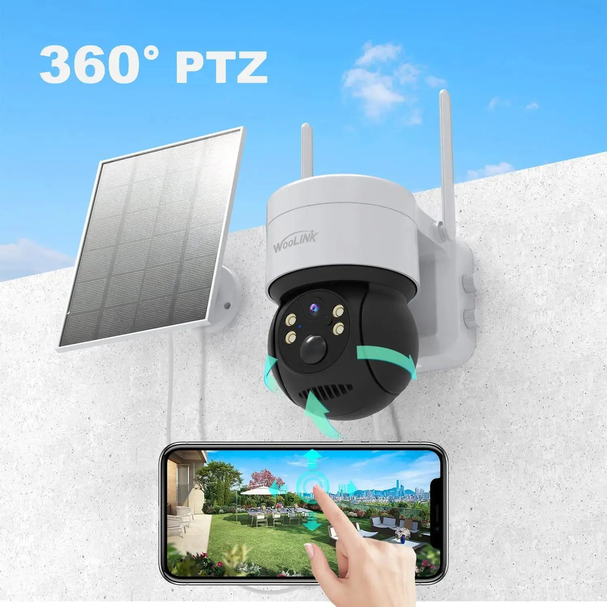 Caméra solaire rotative 4 MP — sans fil Vigilo