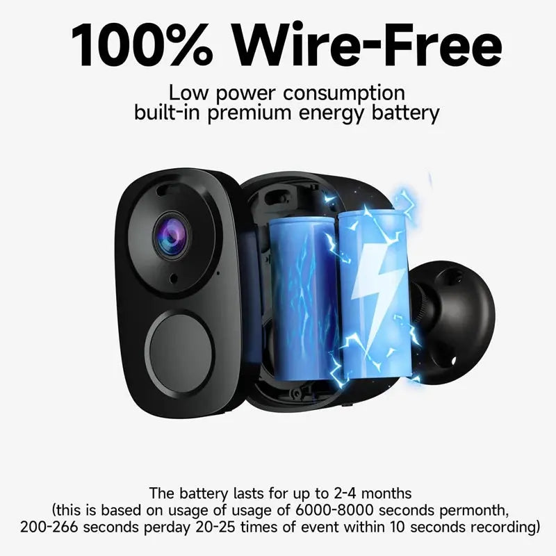 Caméra extérieure Wi-Fi sur batterie — 3 MP Vesti
