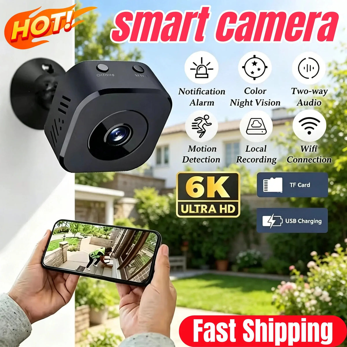 Mini caméra Wi-Fi Full HD — vision nocturne Vigilo